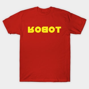 ROBOT - Yellow on Red T-Shirt